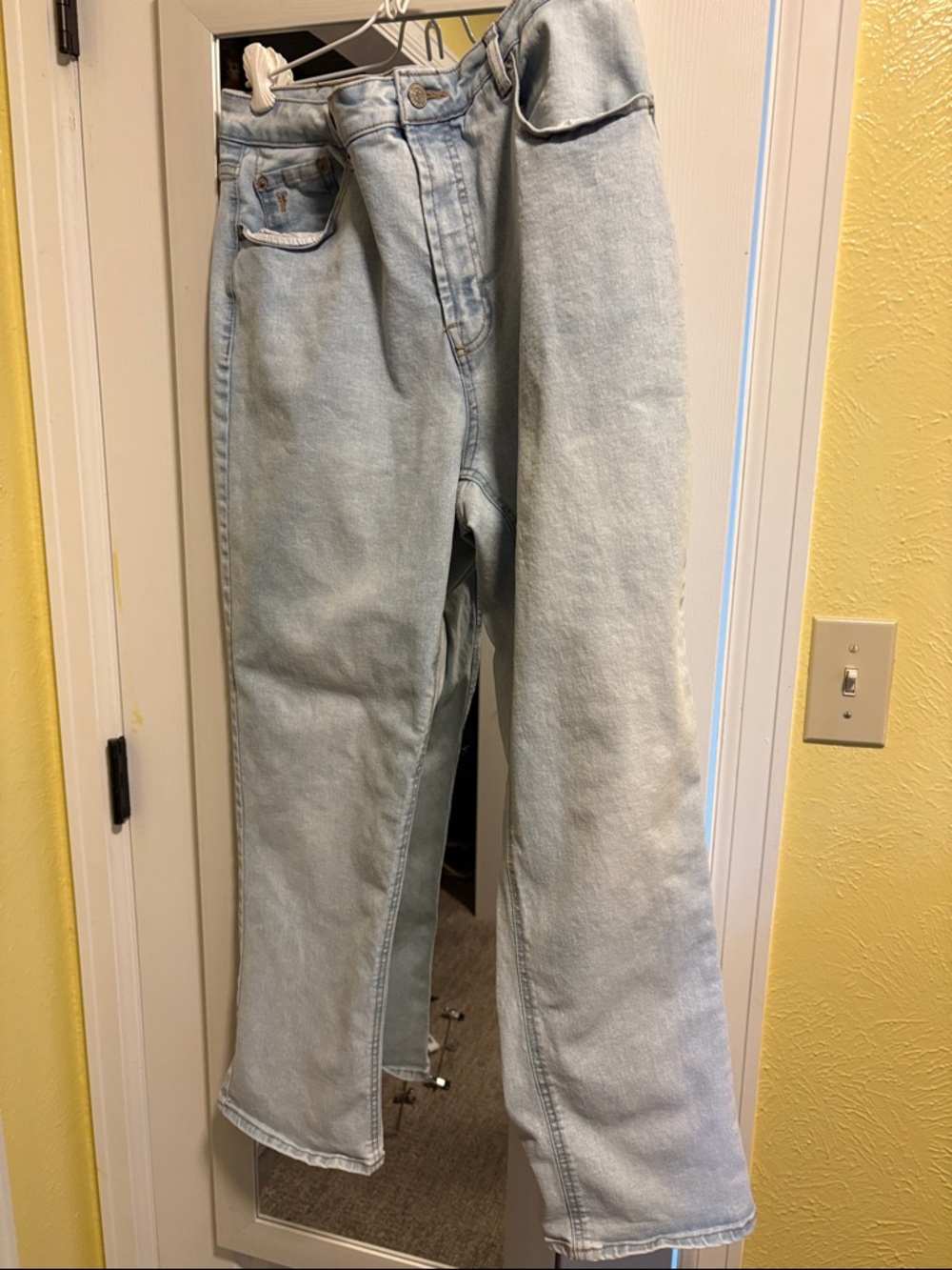 Frye Light Blue Denim Jeans with Contrast Stitching
